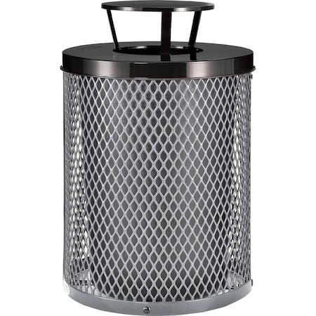 Global Industrial Round Outdoor Can, Gray, Steel, 23-1/2 in 261926GY